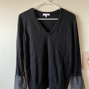 EQUIPMENT FEMME Long Sleeve Navy Black Wool Silk Light Sweater s